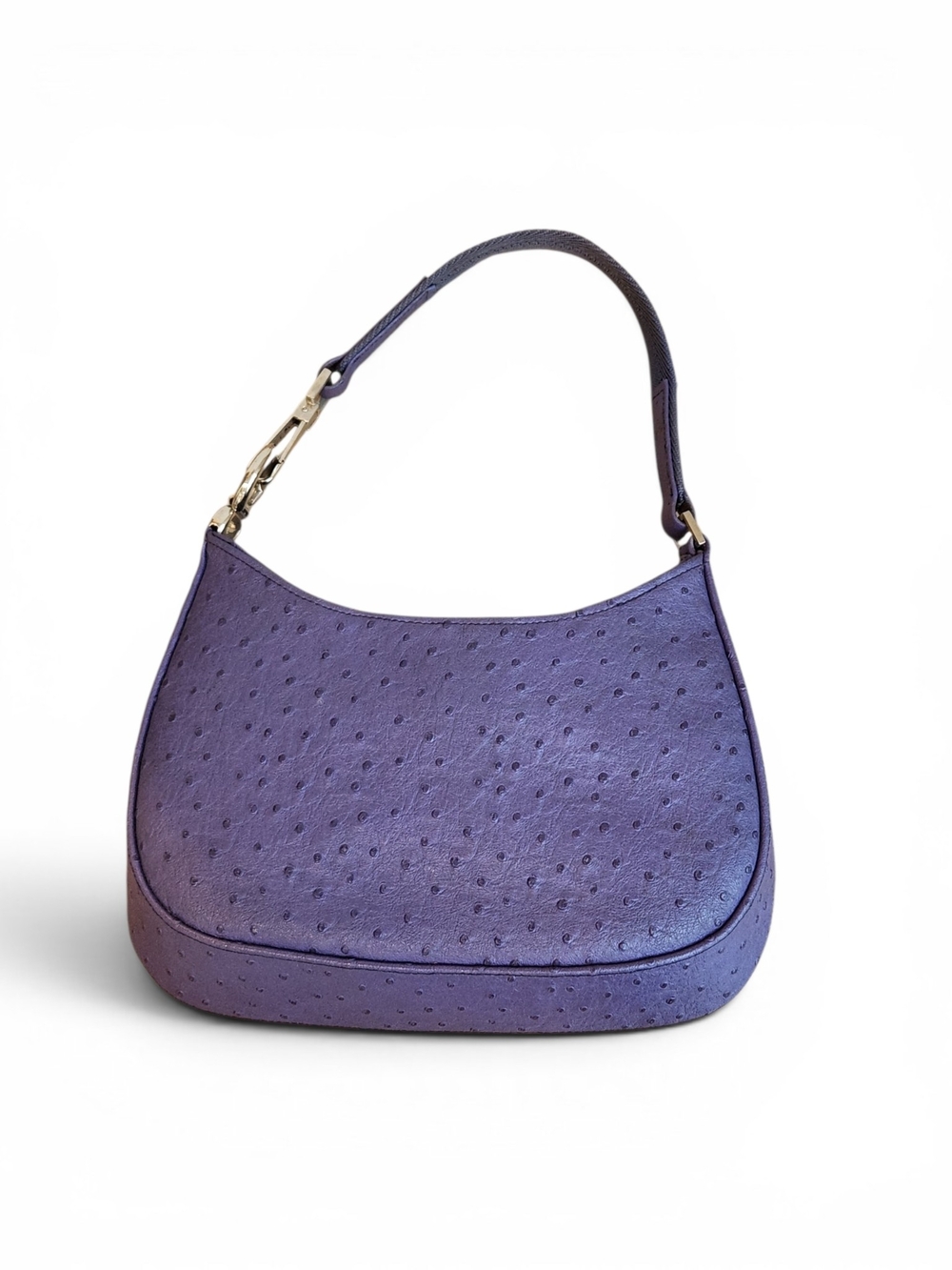 Vintage Lord & Taylor Dusty Lilac Ostrich Leather Women's Shoulder Bag